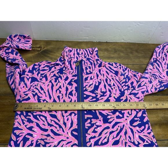 Lilly Pulitzer Leona Skipper Popover Jacket Size M Blue Pink Coral Reef - Picture 6 of 10